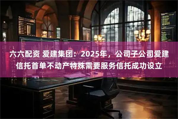 六六配资 爱建集团：2025年，公司子公司爱建信托首单不动产特殊需要服务信托成功设立
